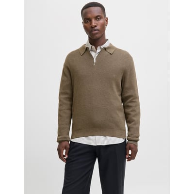 Pull col polo, demi-zippé JACK & JONES