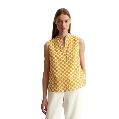 Blouse imprimée sans manches flared en voile de coton léger MARC O'POLO
