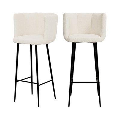 Lot de 2 chaises de bar en tissu 75 cm - ROSY RENDEZ-VOUS DÉCO