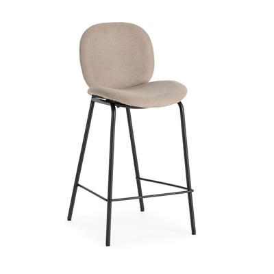 Lot de 2 chaises de bar en tissu et métal H65cm- BEGA DRAWER