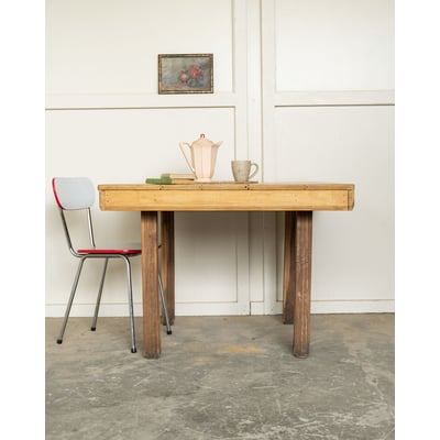 Table à manger de campagne en bois Romy N°1568 - Bon état DEBONGOUT