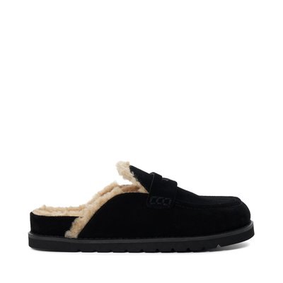 Mocassins mules en daim à arrière ouvert doublés imitation peau de mouton - GOLDY DUNE LONDON