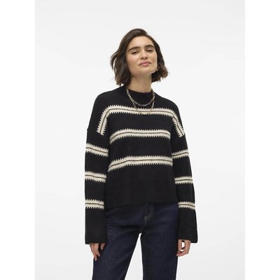 Women s Jumpers Cashmere Breton Cable Knit Cotton VERO MODA La Redoute