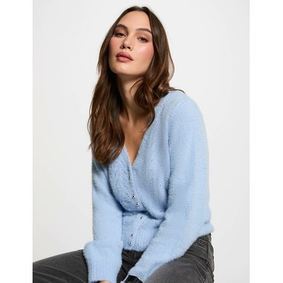 Cardigan court col V en fine maille MORGAN