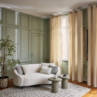 Rideau Aubin Tamisant en Lin au tombé lourd Gris 136x275 cm MADURA