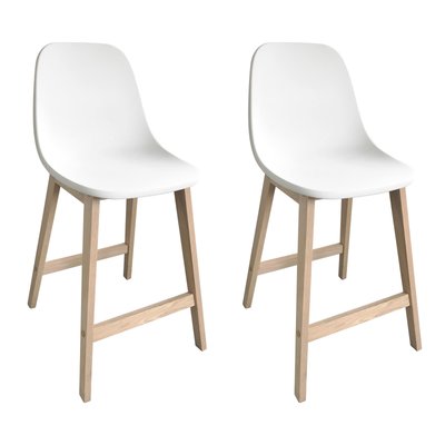 Lot 2 chaises d'ilot et bar en chêne ELIOS MOB IN