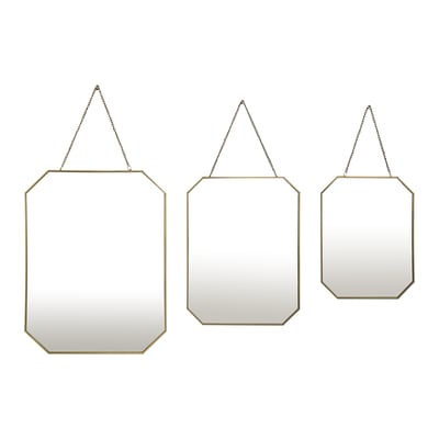 Lot de 3 miroirs avec chaînette en métal EMDE