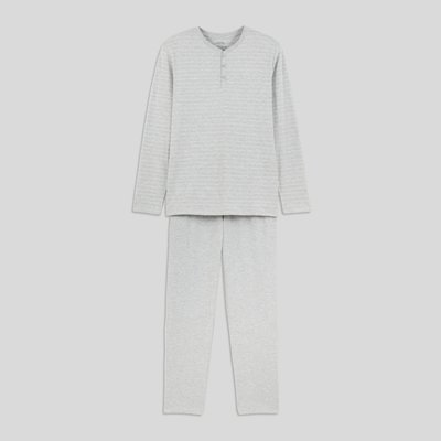 Pyjama manches courtes rayé et bermuda en jersey de coton, BIO MONOPRIX