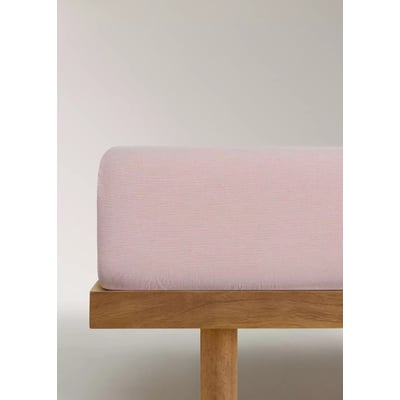 Drap housse coton fil teint Lit 90 cm MANGO HOME