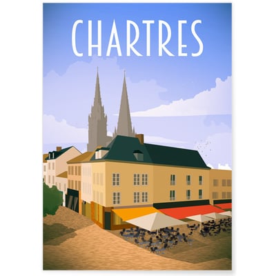 Affiche ville Chartres L'AFFICHERIE