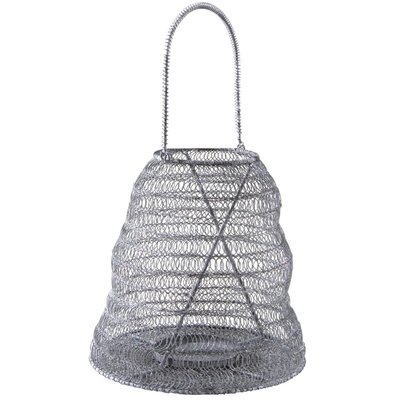 Photophore métal grillage gris blanchi Diamètre 26cm AUBRY GASPARD