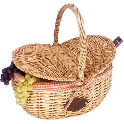 Panier en osier Campagne avec couverts LES JARDINS DE LA COMTESSE