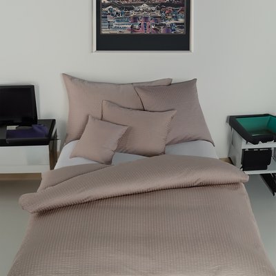 Seersucker Duvet cover - hazelnut color EUROPE & NATURE 