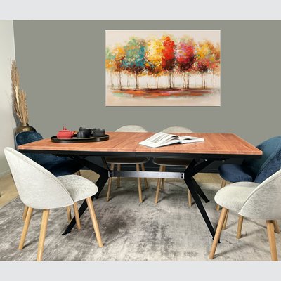 Table rectangulaire extensible en chêne brun 220 cm PALERME PIER IMPORT