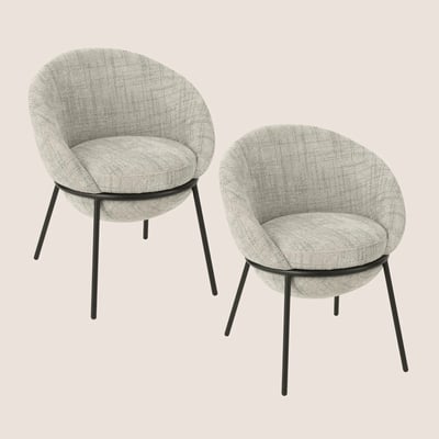 Chaises de salle à manger design en tissu (lot de 2) - MERO HELLIN, DEPUIS 1862