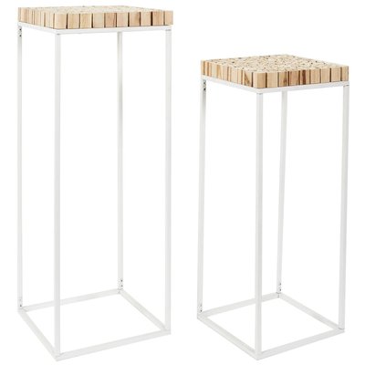 Set de 2 sellettes gigognes effet rondin de bois THE HOME DECO FACTORY