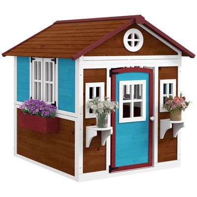 Maison de jeux enfant - jeu plein air maisonnette enfant - bois OUTSUNNY