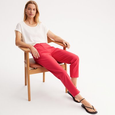 Pantalón recto tobillero de algodón stretch ANNE WEYBURN