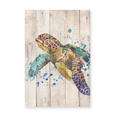 Panneau décoratif en bois tortue AQUARELLE REALLY NICE THINGS