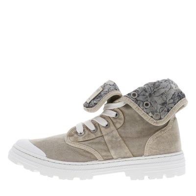 Baskets montantes FEMME Mustang beige et à lacets plats - Taille 42 MUSTANG