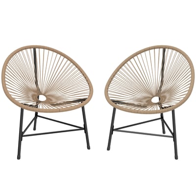 Ensemble de chaises de détente en rotin OUTSUNNY