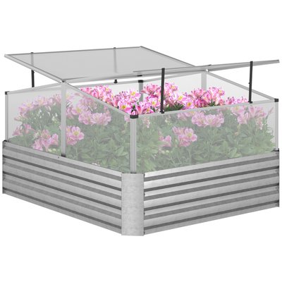 Mini serre de jardin carré potager 2 lucarnes OUTSUNNY