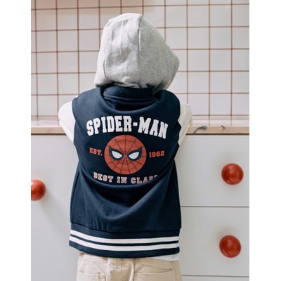 Blouson bomber en coton peigné à capuche Spider-Man ZIPPY
