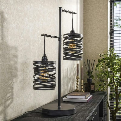 Lampe à poser ruban 2 abat-jours RALF PIER IMPORT