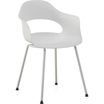 Chaise design blanche en polypropylène et pieds métal élégant RECOLLECTION