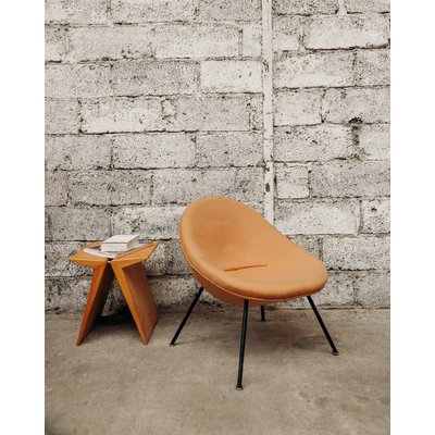 Fauteuil orange en tissu Jakob N°286 - Bon état DEBONGOUT