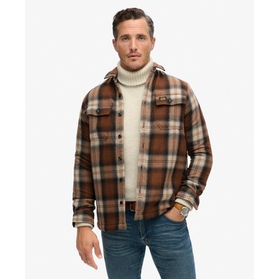 Surchemise zippée en laine à carreaux avec doublure en polaire SUPERDRY