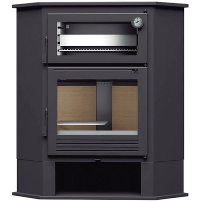FM Poêle à bois d'angle en acier CH-8 R 9,5kW avec four inox FM BIOMASA