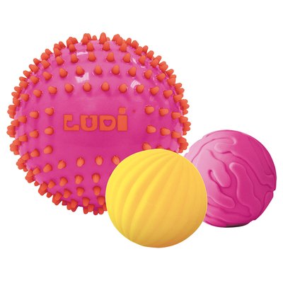 Balle sensorielles roses par 3 LUDIMOUSSE
