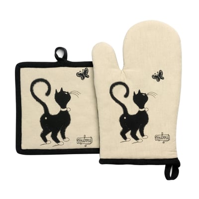 Gant de cuisine + Manique Dubout Chat Papillon WINKLER