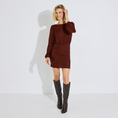 Robe courte dos nu jacquard GRAIN DE MALICE