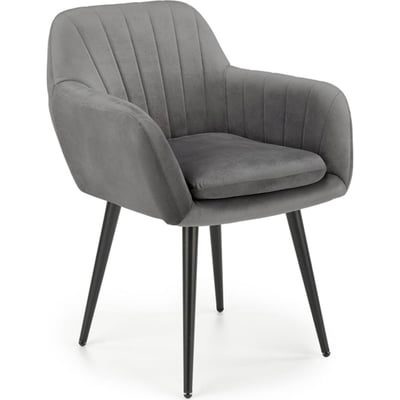 Chaise capitonnée velours KOMORYN avec accoudoirs RECOLLECTION