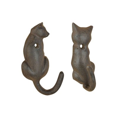 Patère queue d'animal en fonte (Lot de 2) Chat JARDINDECO