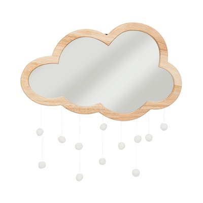 Miroir bois  pompons ATMOSPHERA