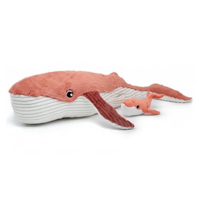 Peluche géante Les Ptipotos baleine et son bébé Gravillou bleu LES DEGLINGOS