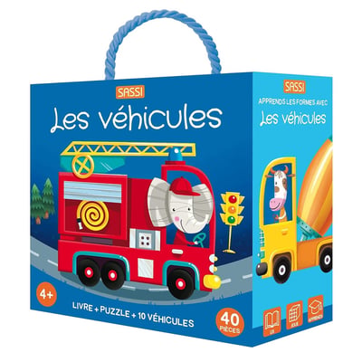 Livre et puzzle Les véhicules SASSI JUNIOR