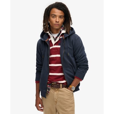 Sweat à capuche délavé zippé à logo Essential SUPERDRY