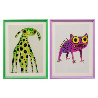 Tableau Frame animaux fantastiques set de 2 KARE DESIGN