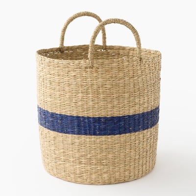 Panier bande, 35x35cm, en jonc de mer MONOPRIX