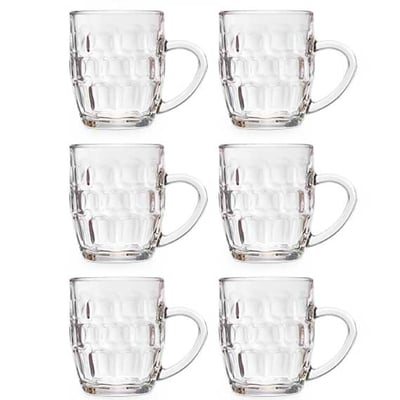 Set de 6 chopes à bière en verre avec poignées 280ml WADIGA