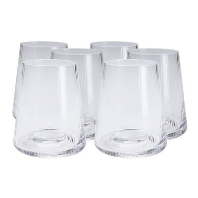Lot de 6 verres à eau, RIFFLE KARE DESIGN