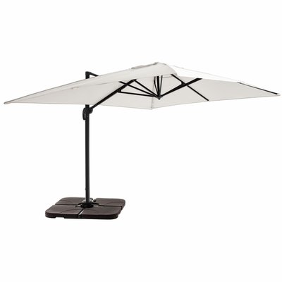 Parasol déporté 4x3m et 4 dalles à remplir aluminium, CASERTA OVIALA