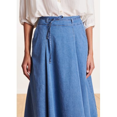 Jupe midi fluide en jean LA FEE MARABOUTEE