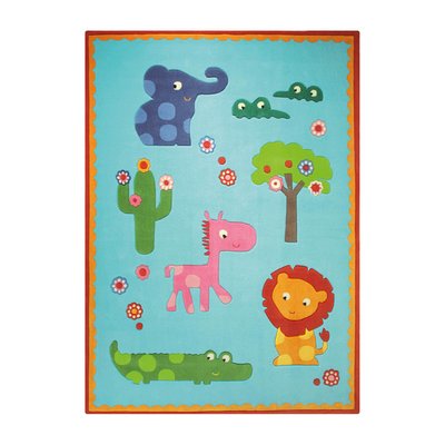 Tapis enfant motif animaux savane , ZOO ESPRIT