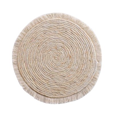 Set de table en lin, paille de maïs et franges DOUCEUR D'INTÉRIEUR