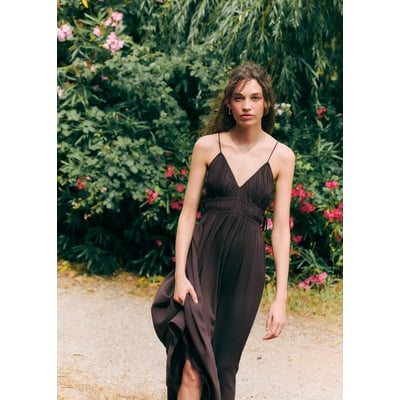 Robe plissée avec liens sur les côtés MANGO TEEN